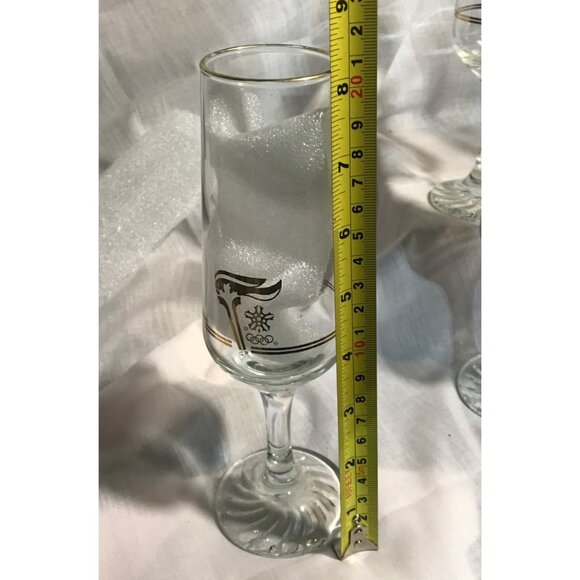 Calgary Alberta Canada Winter Olympics Champagne Flutes Set Of 6 Vintage 1988 - Picture 5 of 6